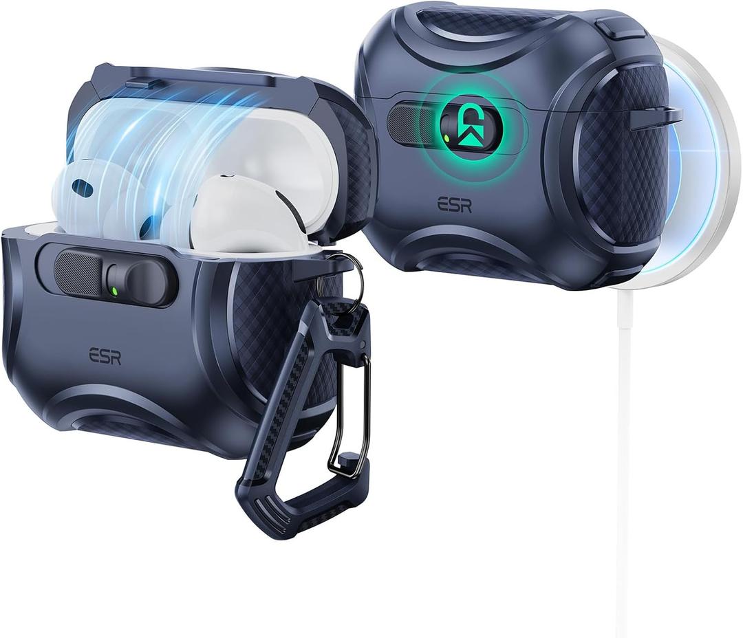 ESR for AirPods Pro 3 Case (2025), Compatible with Airpods Pro 3rd Generation Case (USB-C Cable), Effortless MagSafe, Drop-Proof Lock, Easy Open, Cyber Series, Blue