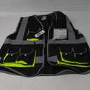 JKSafety 10 Pockets Black Color Safety Vest Zipper Front with High Reflective Strips Meets ANSI/ISEA Standards (88-Black, XX-Large)