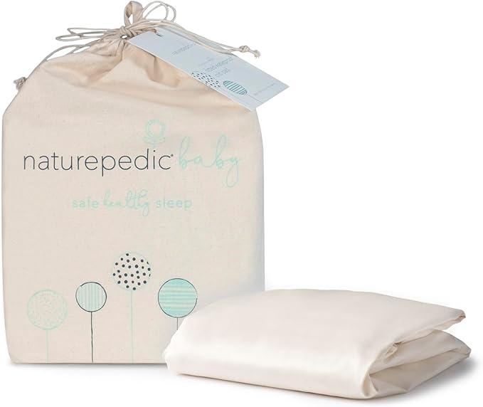 Naturepedic Organic Crib Mattress Sheet - Crib Fitted Sheet for Standard Crib Mattress - Soft and Breathable Cotton Crib Sheet - Ivory - 52"x28"