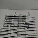 Upgrade 9 Layers Pants Hangers Space Saving, Non Slip Stainless Steel Multifunctional Pants Rack S-Type Clothes Pant Closet Hanger Organizer for Pants Jeans Trousers Scarf Skirts(4 Pack, Antiquewhite)
