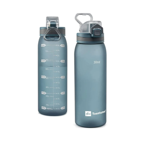30oz Sport Water Bottle Plastic Bottle | with Time Markers, Large, Durable, Gym, for Fitness, Outdoor Enthusiasts, Leakproof, Pack of 1