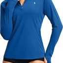 SANTINY Women's Rash Guard UPF50+ SPF Long Sleeve Swimsuits Top UV Sun Protection Swim Shirts for Woman with Zip (Royal_S)
