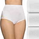 Vanity Fair Women's High Waisted Underwear, Full Coverage Ladies Panties, Perfectly Yours Briefs (5, Nylon Lace - Star White/Star White/Star White)