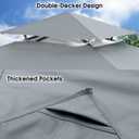 MASTERCANOPY Grill Gazebo Replacement Canopy Top for Model L-GG001PST-F (Gray)