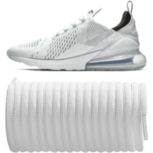 Oval Shoelaces for Air Max 270 Running shoes, 1/4"(6mm) Replacement Laces for Low-Top Sneakers (White)