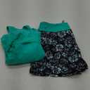Womens Tankini Bathing Suits with Skirt Two Piece Tummy Control Swimsuits Ladies Swimwear (Large, Aqua and Flower)