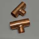 PATIKIL 1" x 3/4" x 1" ID Reducing Tee Copper Fitting, 2pcs 99.9% 3 Way Pure Copper Pipe Tube Connector Adapter Reducer with Sweat Solder Connection for HVAC Refrigeration System