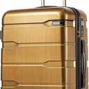 Coolife Luggage PC+ABS Hardshell Suitcase with TSA Lock, Spinner Checked Lightweight (Charcoal, 24in), Black Brow