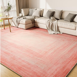 6x9 Pink Area Rugs for Living Room, Machine Washable Non Slip Area Rug Girls Nursery Rug Modern Abstract Indoor Rug Carpet Ultra Soft Rugs for Bedroom Dining Room Playroom Bedside Office