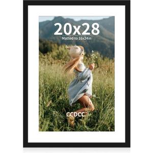 20x28 Picture Frame, Wooden Photo Frames with Tempered Glass, 1 Pack, 20x28 in