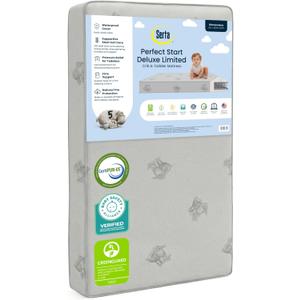 Serta Perfect Start Deluxe Limited Dual Sided Baby Crib Mattress and Toddler Mattress, GREENGUARD Gold Certified, Firm Support, Waterproof, Made in USA