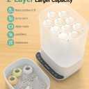 Baby Bottle Sterilizer | Esterilizador de Biberones, 6-in-1 HAUTURE Bottle Sterilizer and Dryer, Electric Steam Bottle Sanitizer for Baby Stuffs, Baby Bottles & Breast Pump Accessories (White)