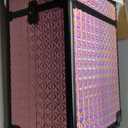 AROUS 5 in 1 Rolling Makeup Train Case Cosmetology Case on Wheels Large Cosmetic Organizer Travel Cart for Hairstylist Artist Nail Beauty Salon Barber,Pink