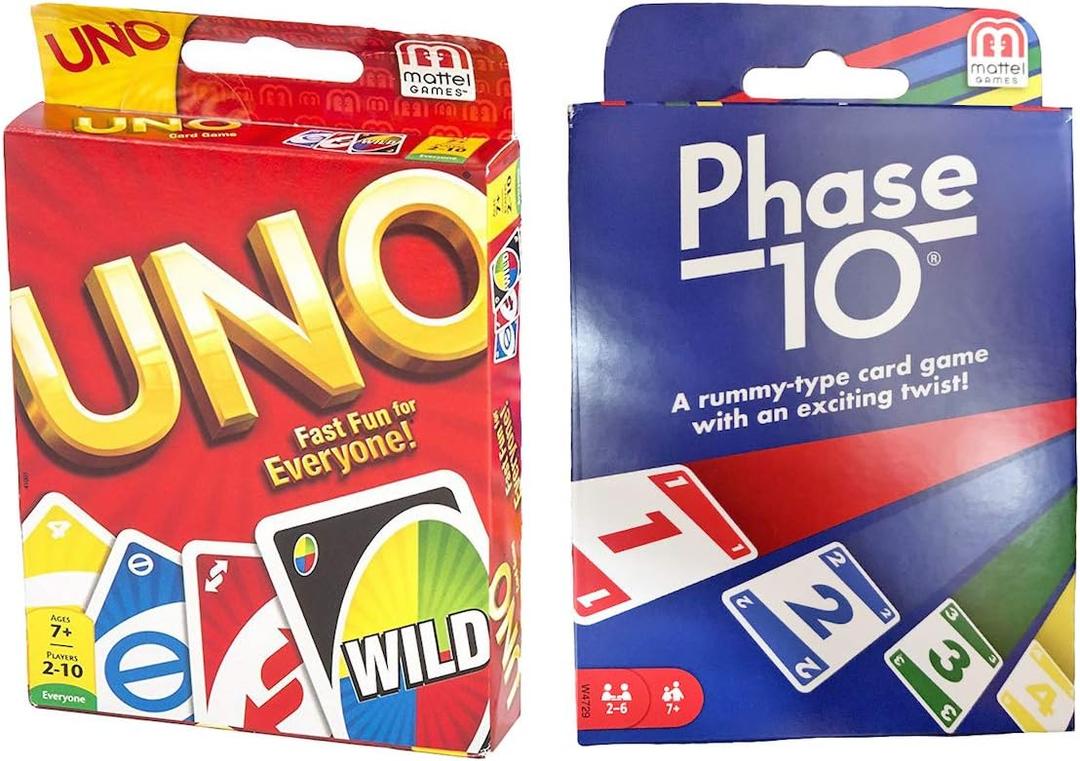 Mattel Phase 10 Card Game with UNO Card Game