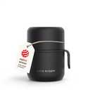 LARS NYSM Stainless Steel Vacuum Insulated Food Jar - Leakproof Lunch Pot & Lunch Jar for Hot and Cold Food, Wide Mouth, Portable Soup Container for Work & Travel (Carbon Black, 12oz)