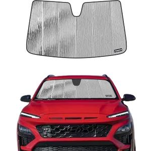 Pigenius Windshield Sunshade for Hyundai Kona 2018-2023 (with Sensor Housing), Reversible Silver/Black