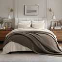 EVERGRACEHOME Chunky Chenille Knit Throw Blanket for Couch, Soft Luxurious Oversized King Moss Stitch Blanket for Bed, Large Cozy Farmhouse Knitted Throw for Sofa, Mocha Brown, 92" x 108"