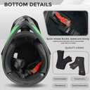 ATV Youth Kids Motocross Helmet for 4 Wheeler Dirt Bike Street Riding with DOT FMVSS 218 (Green, L)