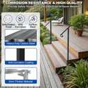 Handrails for Outdoor Steps-Single Post Wrought Iron Handrail for 1, 2 Step-Outdoor Stair Rail Handrails-39 H Black Wrought Iron Hand Rail Powder Coating for Concrete Steps or Wood Stairs