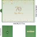 Crenics Green and Gold 70th Birthday Decorations, Happy 70th Birthday Guest Signature Book Alternative 18" x 12", Awesome 70 Years Old Party Gift for Women or Men