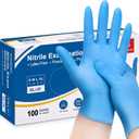 Schneider Nitrile Exam Gloves, Blue, 4 mil, Powder-Free, Latex-Free, for Medical Exam, Cleaning and Food Prep, Non-Sterile (Large)