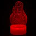 JOCHUI 3D Our Lady Night Light, Virgin Mary Illusion Table Lamp with 16 Colors Remote Control Touch Lamp LED USB Night Light Desk Lamps Room Decorations Home Decor Christian Light