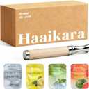 Herbal Air Stick Smokeless Inhaler Maple Wood Barrel & Stainless Steel Tip 4 Scents Smoking Alternative Portable, Non-Electric for Quit Smoking Support, Anxiety Relief