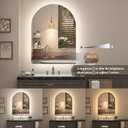 24x36 Inch Backlit Arched LED Mirror for Bathroom