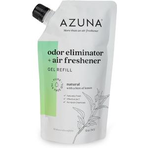 Azuna All-Natural Odor Remover Gel Refill Pouch | Air Purifier with Tea Tree Oil | Plant-Based & Long Lasting | For Pet Odors, Smoke & Strong Odors | Natural Scent, 12 oz