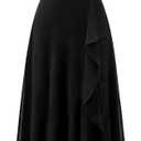 BeryLove Formal Dresses for Women 2026 Wedding Guest with Slit Cocktail Elegant Lace Long Prom Dress (Black, L)