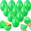Hungdao 12 Pcs 6 Inch Giant Easter Eggs Plastic Easter Eggs Fillable Plastic Eggs Bulk Easter Toy for Filling Easter Candy, Easter Theme Party Favor, Easter Basket Stuffers, Crafts Party(Green)