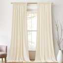 StangH Ivory White Velvet Curtains 94 inches Long Back Tab Soft Thermal Insulated Light Filtering Window Drapes Home Decor for Kids Bedroom Living Room, W52 x L94, 2 Panels