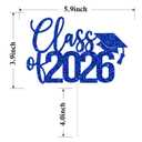 Glittery Class of 2026 Cake Topper, Congrats Grad, Congrats 2026, Congratulations 2026, High School/College Graduation Party Decorations Blue
