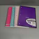 Top Flight College Rule 70 Page Spiral-Bound Notebooks, 5 Pack Bundle Made in The USA