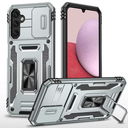 Aropuktek for Samsung Galaxy-S24-FE Case: Longer & More Stable Rotatable Kickstand, Slide Camera Cover, Heavy Duty Shockproof Phone Case with 2 PCS Screen Protector for Galaxy S24 FE Case, Gray