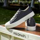 ZGR Womens White Canvas Sneakers,Classic Black Canvas Shoes,Casual Fashion Sneakers (6, Dark Grey)