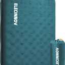 Inflatable Seat Cushion, Self Inflating Memory Foam Stadium Seat Cushion Lightweight Camping Chair Pad Airplane Cushion for Long Flights Outdoor Travel Bleacher Office Car Backpacking (Blue)