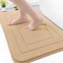 Arotive Memory Foam Bathroom Rug Mat 30x20, Ultra Soft and Absorbent Bath Mat, Machine Wash Dry, Comfortable Bath Rug Carpet for Bathroom Floor, Tub and Shower, Camel