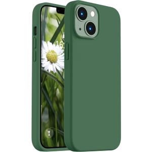 Vooii Compatible with iPhone 14 Case,[Silky Touch Premium Liquid Silicone] [Soft Anti-Scratch Microfiber Lining], Ultra Slim Shockproof Protective Case for iPhone 14 - Green