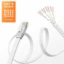Jadaol Cat 6 Ethernet Cable 100ft, 10Gbps Support Cat8 Cat7 Network, Flat RJ45 LAN Patch Cable, High-Speed Wired Internet Cable for Router, Modem, Switch, Gaming Consoles, PC, Streaming Devices, White