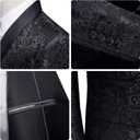 Mens Tuxedo Black Floral 2 Piece for Prom Wedding Party Suit Jacket Pants Slim Fit Shawl Lapel. Size M