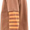 Unique Baby Boys Shirts for Kids and Toddlers Striped Layered Long Sleeve with Embroidery (Brown)