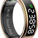 R11 Smart Ring for Women & Men with Trendy Design | 5ATM Waterproof Fitness Essential | Non - invasive Heart Rate & Blood Oxygen Tracking, Sleep & Activity Monitoring | No Subscription Fee (8#)