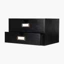 Wooden Storage Box Rustic Desktop Organizer with 2 Drawers Office Desk Accessories Shelf Large Craft Storage Containers Apothecary Cabinet and Chest Jewelry Holder for women(BLACK)