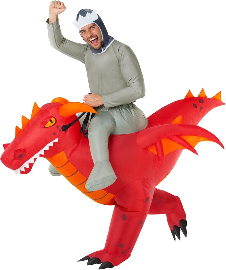Morph Costumes Adult Inflatable Dragon Costume Ride-on Blow up Dragon Costume Adult Halloween Costume