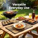 Table Mats Set of 4 Black Heat Resistant Bamboo Place Mats, Non-Slip Dining Table Decor for Indoor Outdoor Party