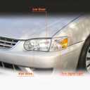 for 2001 2002 Toyota Corolla Headlight Assembly Chrome Housing Amber Reflector Driver and Passenger Side