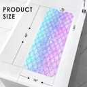 Pink Blue Mermaid Bathtub Shower Mat Fish Underwater Sea Non-Slip Tub Extra Long Bath Floor 40X16 Inch Machine Washable for Bathroom Tub Bath Mat for Toddler and Baby