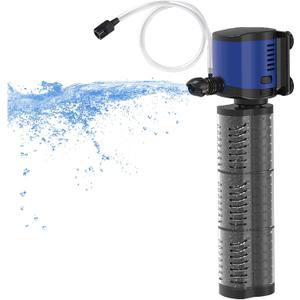 TARARIUM Aquarium Filter Powerful 260GPH for 35-75 Gallon Fish Tank Small Pond Fountain, Wave-Maker Submersible Water Pump Turtle Tank Filter for Saltwater & Freshwater System