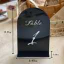 Table Numbers 1-15, Black Arched Acrylic Table Numbers with White Letters, Modern Acrylic Wedding Signs with Holder for Centerpiece, Party, Reception, Decoration